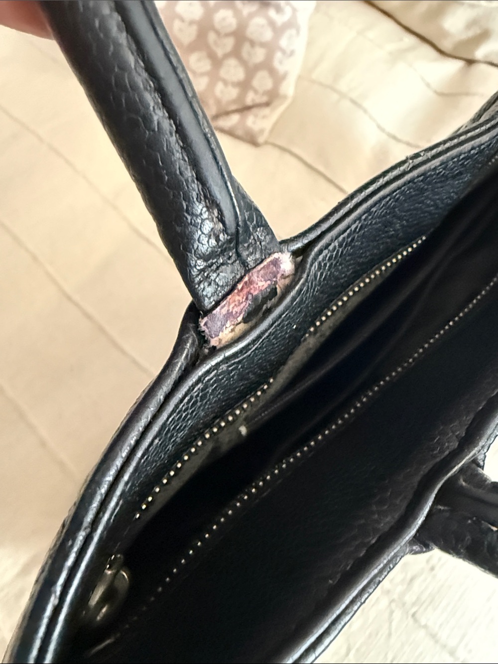CHANEL Black Quilted Leather Tote with Signature CC Emblem - Picture 6 of 17
